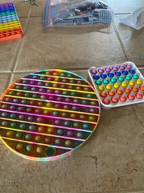 Multicolor Round & Square Pop Fidget Toys Set for Kids